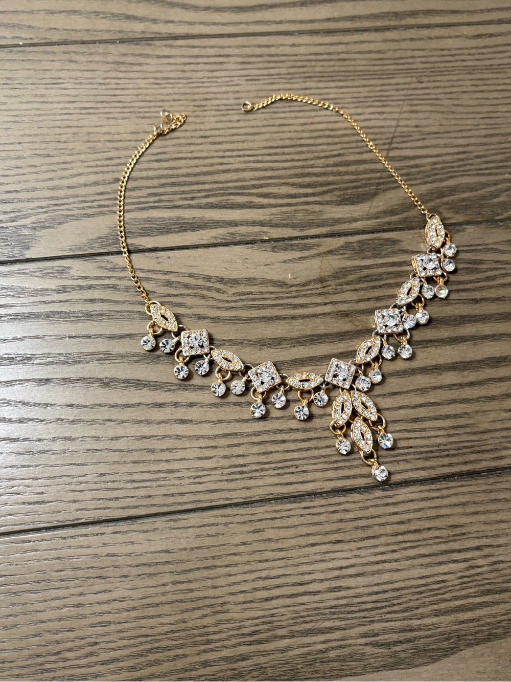 Gold-Tone Crystal Drop Statement Necklace - Women Jewelry